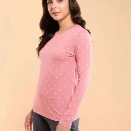 Enamor Pink Cotton Printed T-Shirt image 4