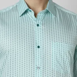 Van Heusen Blue Cotton Regular Fit Printed Shirt image 4