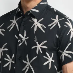 U.S. Polo Assn. Black Slim Fit Printed Shirt image 4