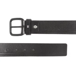 Tommy Hilfiger Men Black Textured Leather Belt image 2