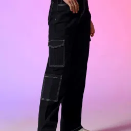 Kotty Black High Rise Wide Leg Jeans image 4