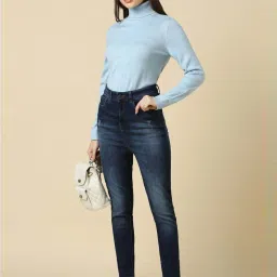 Allen Solly Navy Cotton Mid Rise Jeans image 4
