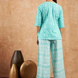 PIVL Printed V-Neck Tunic With Palazzos Co-Ords image 5