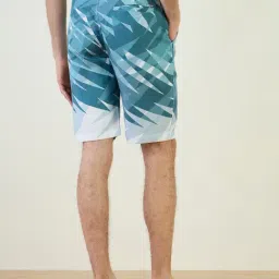 Iconic Blue Pure Cotton Regular Printed Shorts image 2