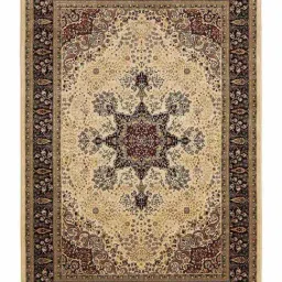 OBSESSIONS Beige & Black Classical Machine Made Carpet - Medium (230 cm x 160 cm) image 2