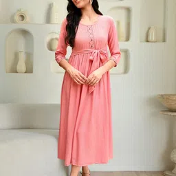Sangria Women Cotton Maxi Dress-image-3