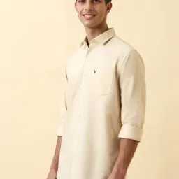 Allen Solly Beige Cotton Slim Fit Shirt image 4