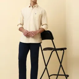Allen Solly Beige Cotton Slim Fit Shirt image 2