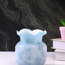 Myntra Elegant Homes Blue Ruffled Glass FlowerVases-picture-34