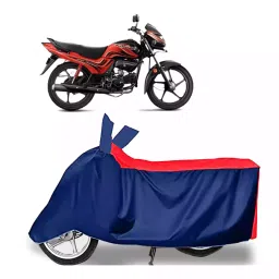 Auto Pearl Polyester Two Wheeler Cover for Hero Passion Xpro (Red Blue)-picture-22