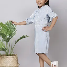 Macwin Girls Satin A-Line Midi Dress image 1