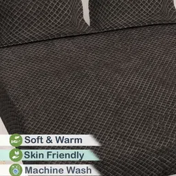 FABINALIV Coffee Brown & Assorted 300 TC King Bedsheet With 2 Pillow Covers image 4