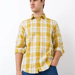 SPYKAR Men Spread Collar Tartan Checked Cotton Casual Shirt-image-27