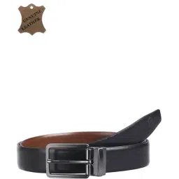 Kara Black & Brown Leather Formal Reversible Belt for Men-picture-15