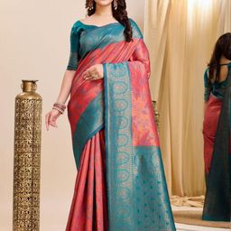 VILLE FASHION Woven Design Zari Kanjeevaram Saree-picture-24