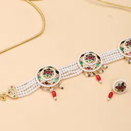 JUNKY JEWEL Women Meenakari & Pearl Work Jewellery Set-picture-42
