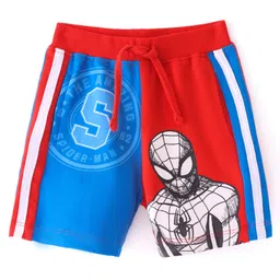 Babyhug Marvel  Cotton Knit Shorts with Spider-Man Graphics - Multicolour-image-26