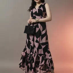 Trend Arrest Geometric Printed Fit & Flare Maxi Dress image 5