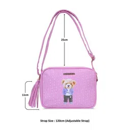 HAMSTER LONDON Printed PU Sling Bag with Tasselled image 2
