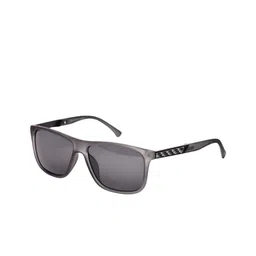 Garry Gobbs Unisex Grey Lens & Gunmetal-Toned Rectangle Sunglasses with image 4