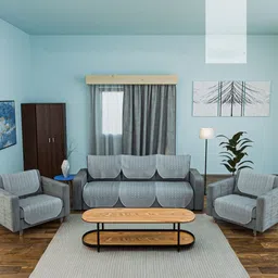 Aura Grey 12 Pieces Cotton Sofa Cover with Center & Dining Table Covers-picture-35