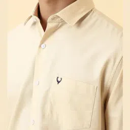 Allen Solly Beige Cotton Slim Fit Shirt image 5