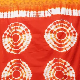 Unnati Silks Yellow & Red Cotton Printed Saree With Unstitched Blouse image 4