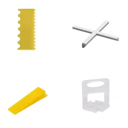 SUNELITE Tile Leveling Wedge and Clip Kit Plastic Hand Grip Yellow & White 3 mm Thickness 5 cm Length image 1