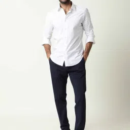 Rare Rabbit White Cotton Regular Fit Solid Shirt image 4