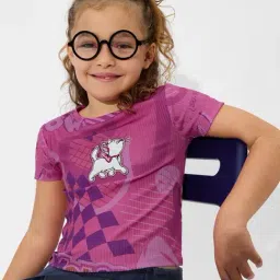 The Souled Store Girls Pink Cotton Graphic T-Shirt-image-78