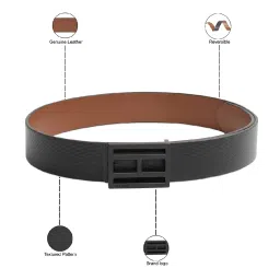 TOMMY HILFIGER Meredith Black & Tan Leather Solid Reversible Belt image 4