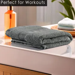 Kuber Industries Grey & Green 6 Pieces Self Designed GSM 225 Face Towels image 3