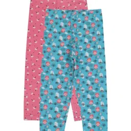Bodycare Kids Blue & Pink Cotton Printed Leggings (Pack of 2)-picture-45
