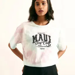 Cover Story Blue & White Textured T-Shirt-image-60