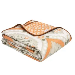 Haus & Kinder Orange Printed Reversible Double Dohar image 4