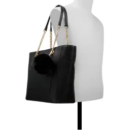 Aldo Black Textured Large Tote Handbag image 4