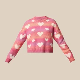 Only Pink Regular Fit Printed Sweater image 4