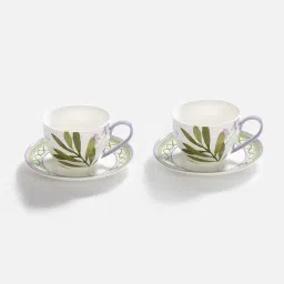Pure Home and Living Purple Prined Tea Cups & Saucers - Set of 2 image 4
