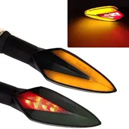SHOP4U Front, Side, Rear A Shape Dual Color DRL Indicator Light Pack of 4 Red and Yellow for TVS 10mm Screw Models image 4