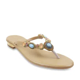 Mochi Women's Beige Thong Sandals-picture-37