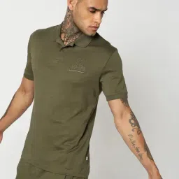 GAP Green Cotton Slim Fit Embroidery Polo T-Shirt-image-9