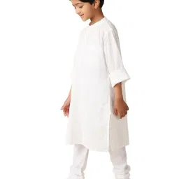 Fabindia Kids White Printed Full Sleeves Kurta image 4