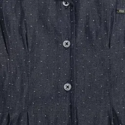 Tiny Girl Dark Blue Small Dots Shirt image 4