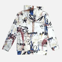 Cavio Kids Black Printed Full Sleeves Sweatshirt image 4