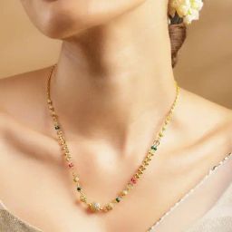 Rubans Gold-Tone Plated Pink & Green Necklace for Women-image-75