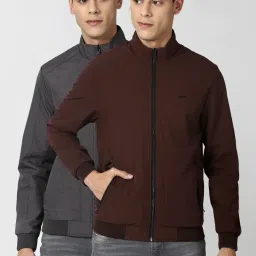 Peter England Maroon Regular Fit Reversible Jacket image 4