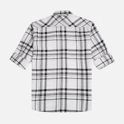 Cavio Boys White Cotton Checks Shirts image 4