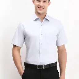 Allen Solly Blue Cotton Regular Fit Shirt-picture-15