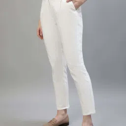 Iconic White Plain Trousers image 4