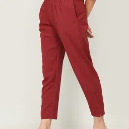 Melange by Lifestyle Maroon Mid Rise Pants image 3
